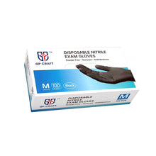 Load image into Gallery viewer, 100Pcs Black Disposable Nitrile Gloves, 5 Mil Disposable Gloves Latex-Free &amp; Powder-Free Disposable Gloves For Outdoor Food Safe