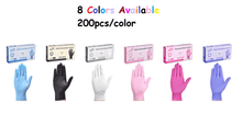 Load image into Gallery viewer, 200pcs Disposable Nitrile Ultra-Durable Gloves, 3-mil, Latex Free, Powder Free Gloves Waterproof, Tear-Resistant, and Powder-Free for Kitchen Cleaning, Tattoo, Hair Dyeing, Pet Grooming - Perfect for Cleaning Supplies and Household Gadgets