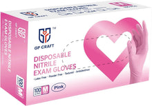 Load image into Gallery viewer, 100/ct box Pink Gloves Disposable Latex-Free Food Safe for Cooking Cleaning Household Outdoor Pet Care Beauty Spa Pink Nitrile Gloves Powder Free Disposable Latex Free