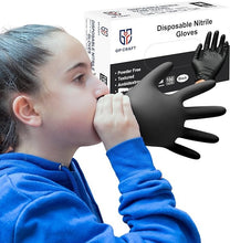 Load image into Gallery viewer, 100pcs Nitrile 5MIL Black Disposable Gloves-Latex Free, Non Rubber Gloves For Outdoor Cleaning, Cooking, Food Prepping, Professional Protective Gloves