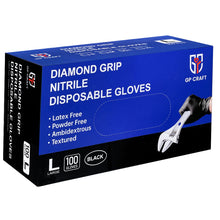 Load image into Gallery viewer, 100 pcs Heavy Duty Mechanic Nitrile Black/Orange Disposable 8 MIL Diamond Gloves