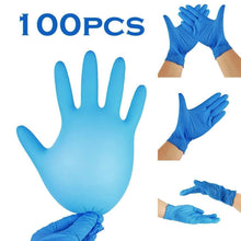 Load image into Gallery viewer, 100pcs Disposable Nitrile Ultra-Durable Gloves, 5-mil, Blue Gloves Disposable Latex Free, Powder Free Gloves Waterproof,Hair Dyeing, Pet Grooming, Beauty Salons, Perfect for Outdoor Cleaning Supplies and Household Gadgets