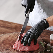 Load image into Gallery viewer, Black Vinyl Gloves, 4 mil, Disposable Latex-Free Gloves for Cooking &amp; Cleaning, Outdoor 100-ct Box Durable Nitrile Disposable Gloves - Powder-Free, Latex-Free, High-Elasticity Comfort Fit - Food Safe for Cleaning, Hairdressing, Pets, Crafts, Cars