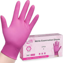 Load image into Gallery viewer, 100pcs Disposable Nitrile Ultra-Durable Gloves, 3-mil, Latex Free, Powder Free Gloves Waterproof, Tear-Resistant, Hair Dyeing, Pet Grooming, Beauty Salons, and Household Chores - Perfect for Cleaning Supplies and Household Gadgets