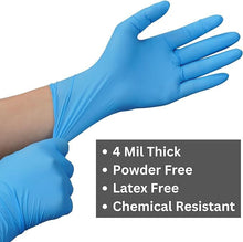 Load image into Gallery viewer, 100pcs Disposable Nitrile Ultra-Durable Gloves, 5-mil, Blue Gloves Disposable Latex Free, Powder Free Gloves Waterproof,Hair Dyeing, Pet Grooming, Beauty Salons, Perfect for Outdoor Cleaning Supplies and Household Gadgets
