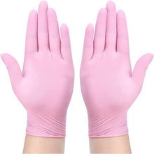 Load image into Gallery viewer, Pink Gloves Disposable Latex-Free Food Safe for Cooking Cleaning Household Pet Care Beauty Spa Pink Nitrile Gloves Powder Free Disposable Latex Free (100/ct box)
