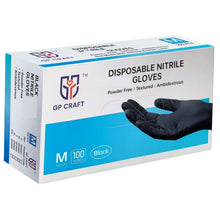Load image into Gallery viewer, 100Pcs Black Disposable Nitrile Gloves, 5 Mil Disposable Gloves Latex-Free &amp; Powder-Free Disposable Gloves For Outdoor Food Safe