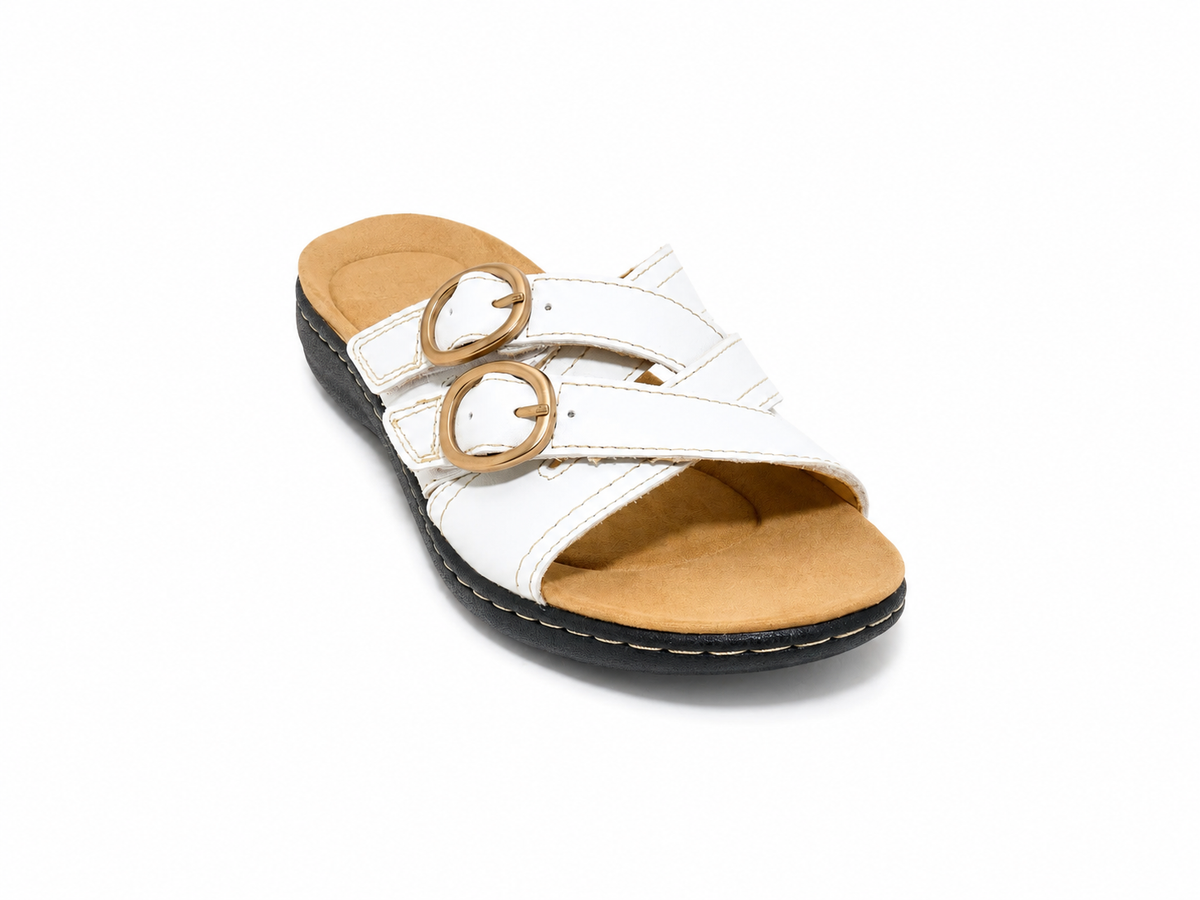 Women’s Soft-Step Leather Slide Sandals – All-Day Comfort