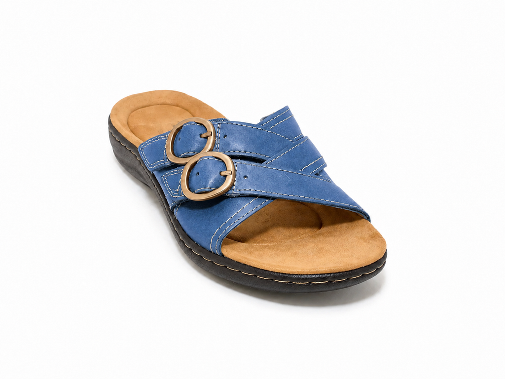 Women’s Soft-Step Leather Slide Sandals – All-Day Comfort