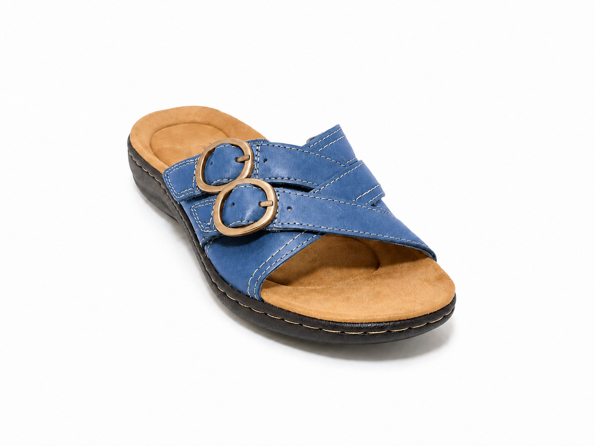 Women’s Soft-Step Leather Slide Sandals – All-Day Comfort