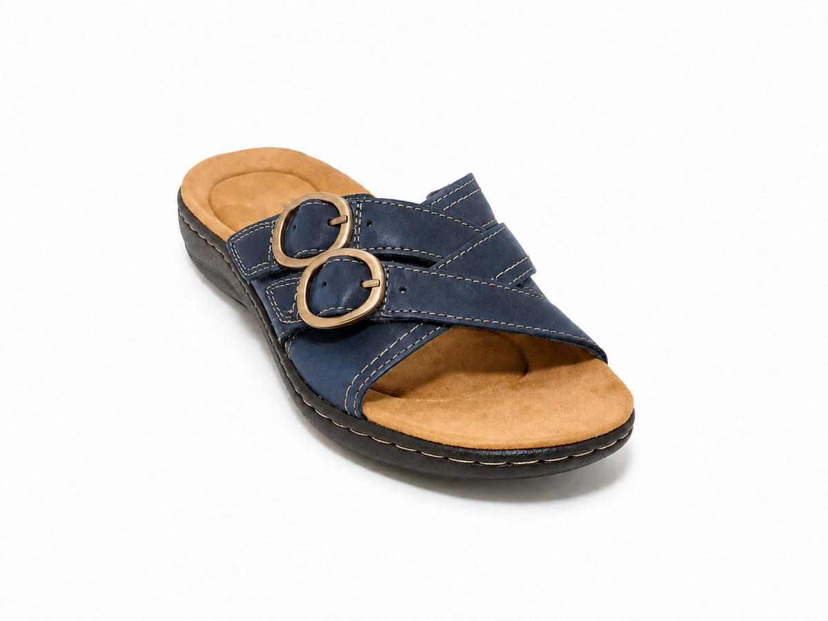 Women’s Soft-Step Leather Slide Sandals – All-Day Comfort