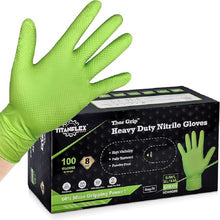Load image into Gallery viewer, Thor Grip Heavy Duty Outdoor Industrial Black, Orange or Green Nitrile Gloves with Raised Diamond Texture, 8-mil, Latex Free, Powder Free